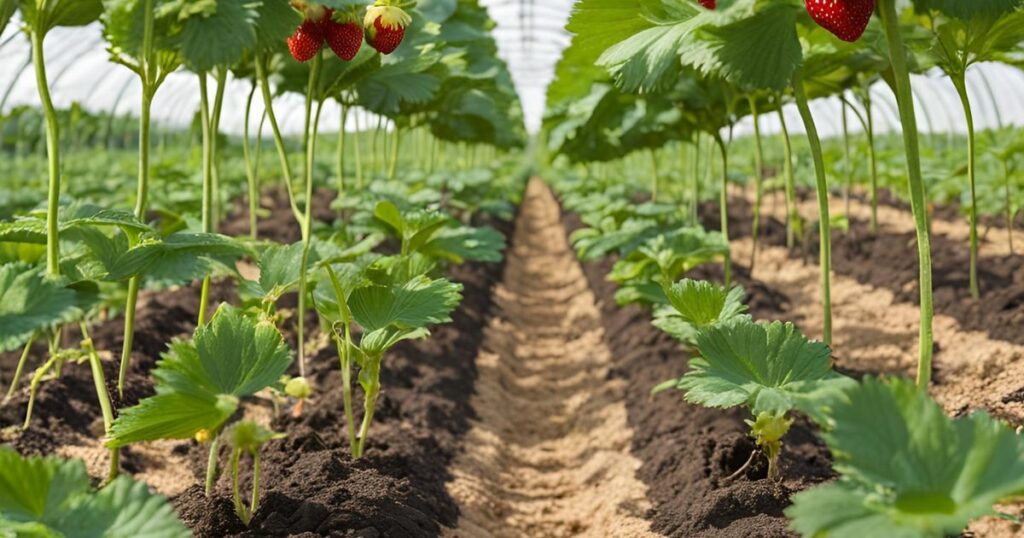 how far apart to plant strawberry plants